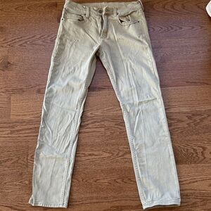 Marine Layer Slim Straight Jeans in Light Tan